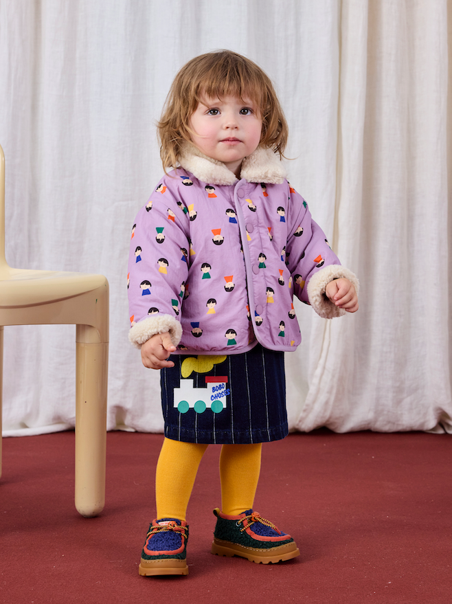 Bobo Choses - Jas Baby Game Pawns Reversible Sheepskin All Over Lavender