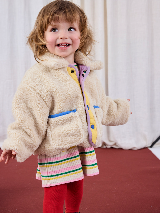 Bobo Choses - Jas Baby Game Pawns Reversible Sheepskin All Over Lavender