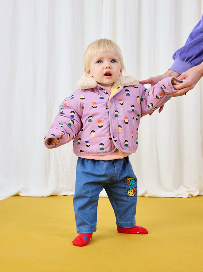 Bobo Choses - Jas Baby Game Pawns Reversible Sheepskin All Over Lavender