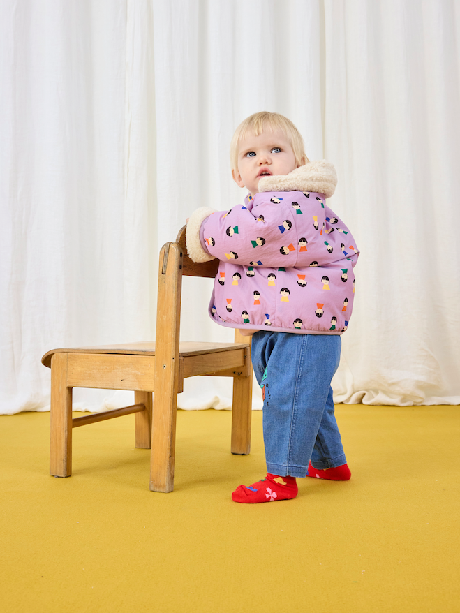 Bobo Choses - Jas Baby Game Pawns Reversible Sheepskin All Over Lavender