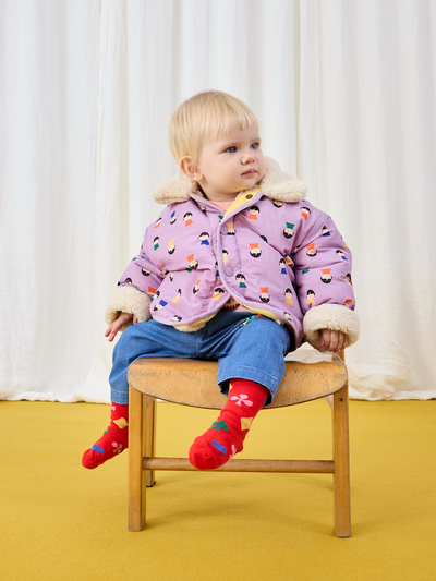 Bobo Choses - Jas Baby Game Pawns Reversible Sheepskin All Over Lavender