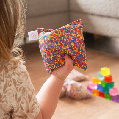 Little Botanic Label - Sensorische Pittenzakjes Regenboog + Confetti | 7 Stuks