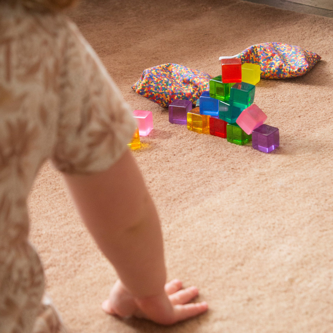 Little Botanic Label - Sensorische Pittenzakjes Regenboog + Confetti | 7 Stuks