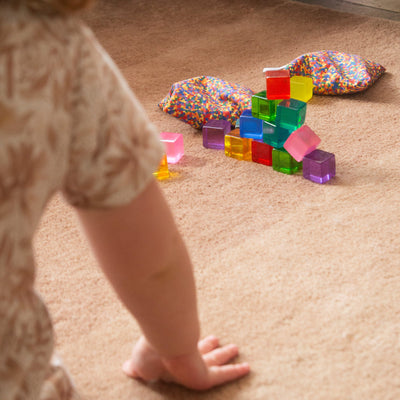 Little Botanic Label - Sensorische Pittenzakjes Regenboog + Confetti | 7 Stuks