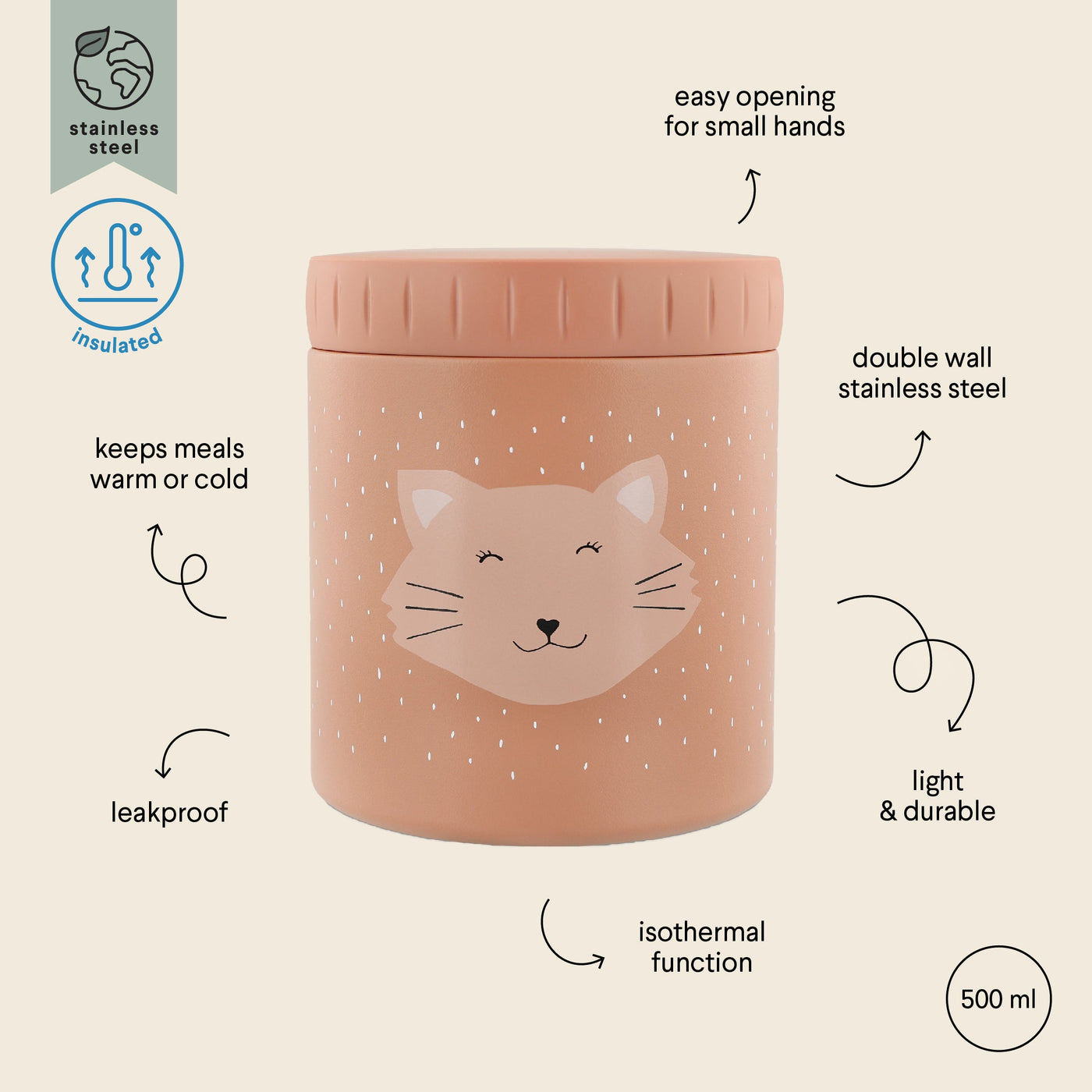 Thermisch Potje Voeding 500 ml Mrs. Cat
