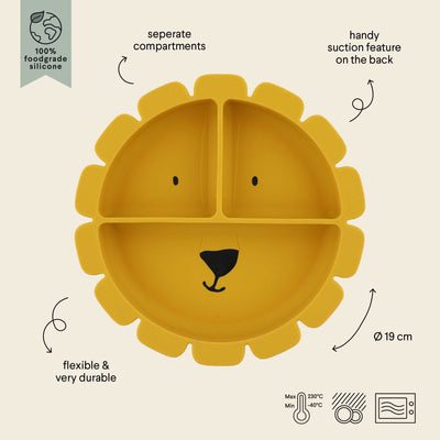 Trixie - Siliconen Bord Mr. Lion met Vakjes en Zuignap