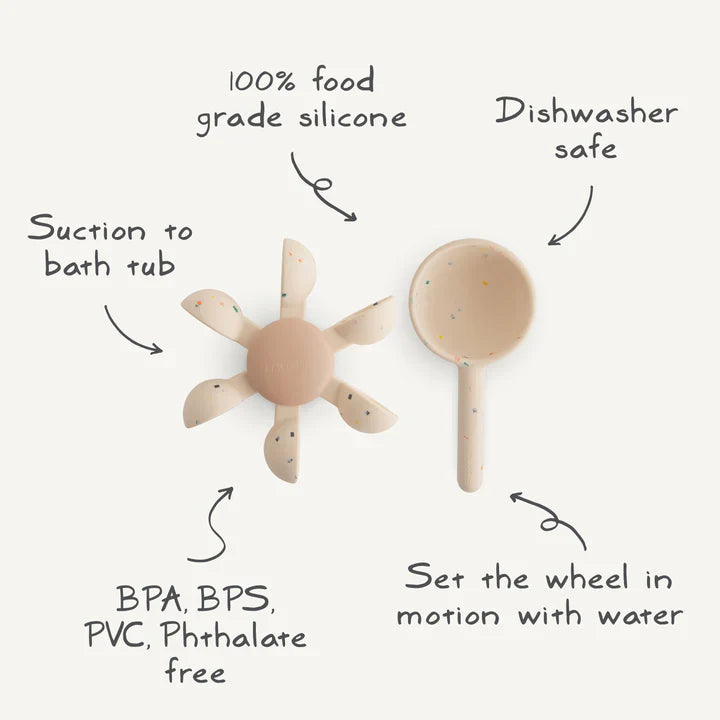Mushie – Badspeeltje Water Wheel | Interactief & Duurzaam