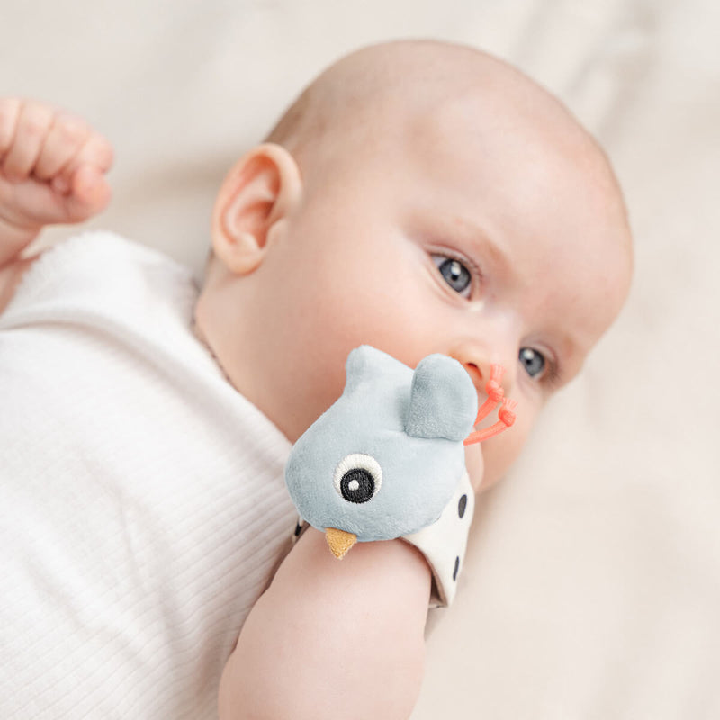 Done By Deer - Armband Rammelaar Happy Clouds Blue (2pack)