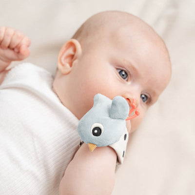 Done By Deer - Armband Rammelaar Happy Clouds Blue (2pack)