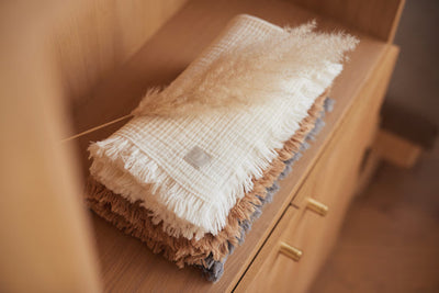 Jollein - Deken Wieg 75 x 100 cm Fringe Ivory | Zacht en Ademend