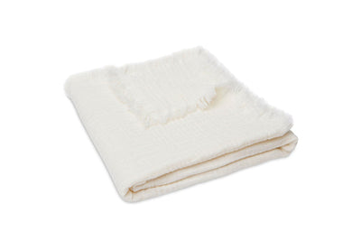 Jollein - Deken Wieg 75 x 100 cm Fringe Ivory | Zacht en Ademend