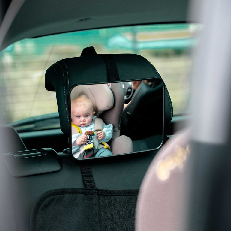 Ezimoov - Vierkante Spiegel voor Autostoel | EZI MIRROR CLASSIC Zwart