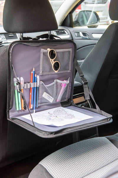Dooky - Tray Achterbank Auto Black | Met Tablethouder | Opvouwbaar Ontwerp