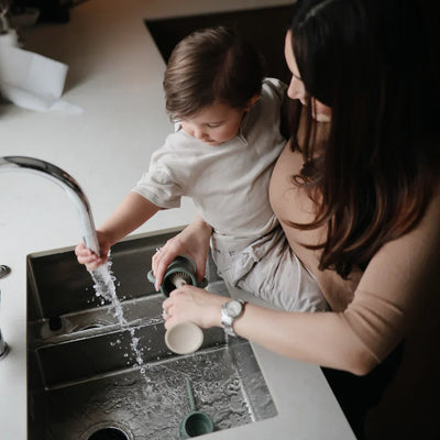 Mushie - Siliconen Flesborstel | Natural