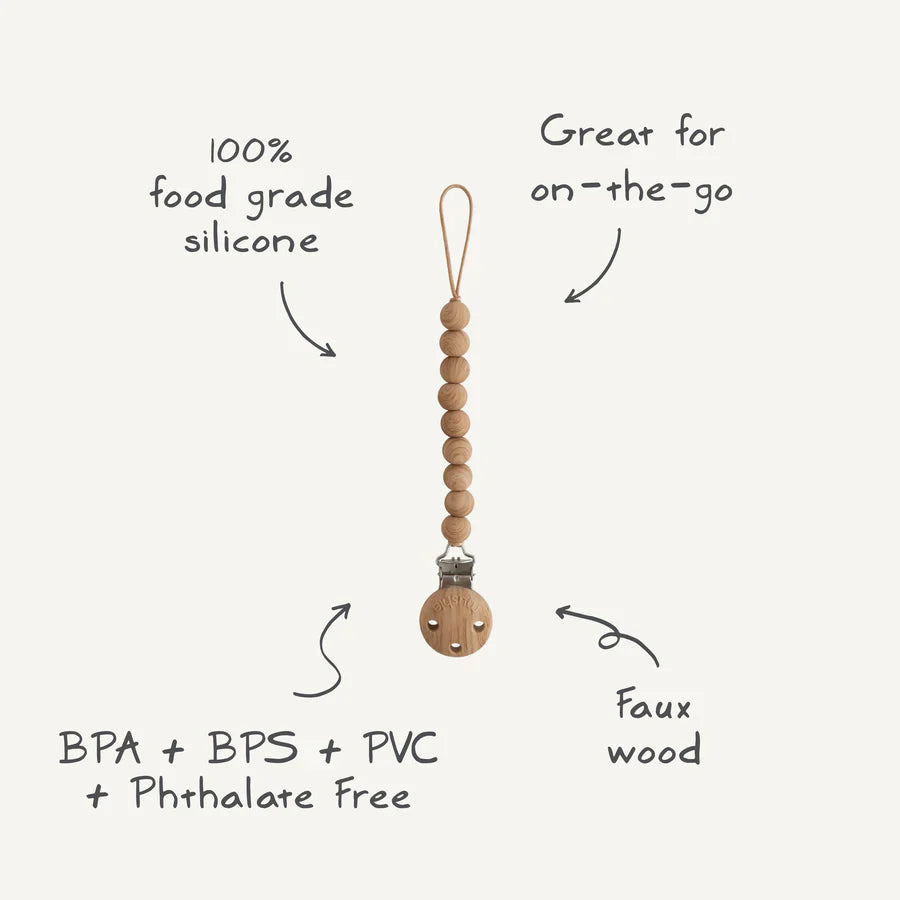 Mushie - Fopspeenketting Hera | Faux Wood