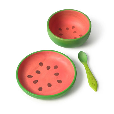 Oli & Carol - Eetset Wally The Watermelon (3-delig) | Rood