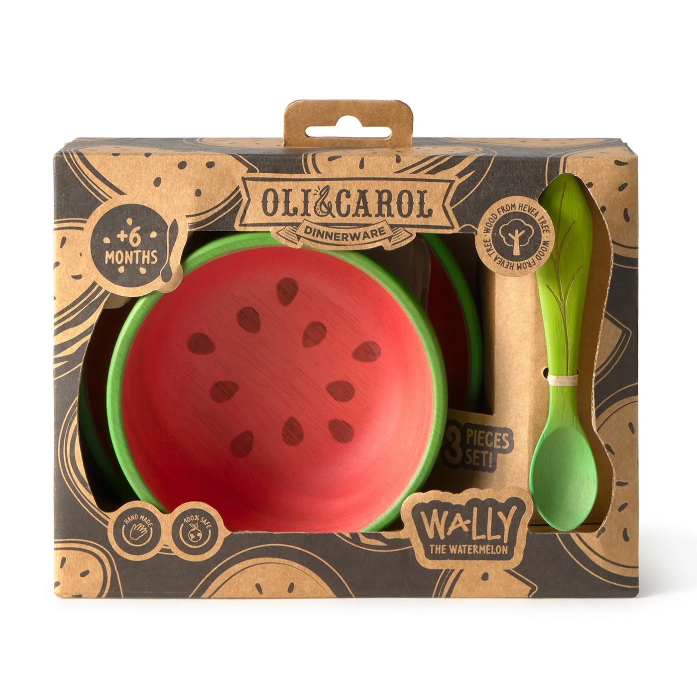 Oli & Carol - Eetset Wally The Watermelon (3-delig) | Rood