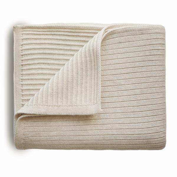 Deken Ribbed Beige Melange