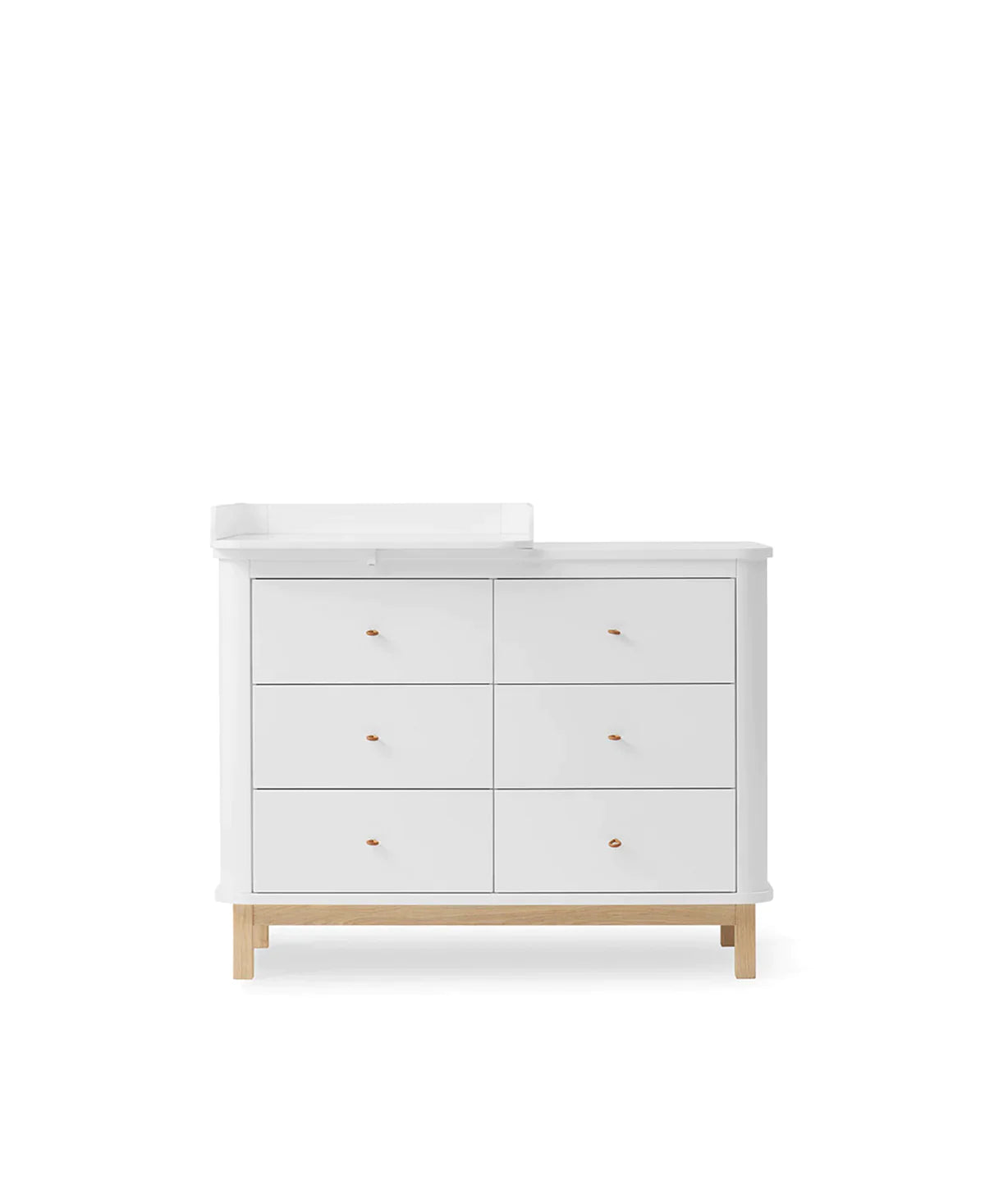 Commode 6 laden Wood Small Opzetstuk Wit / Eik
